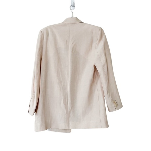 NWT Dorothee Schumacher Summer Cruise Double-Breasted Beige Linen Blazer Sz S - Picture 4 of 8